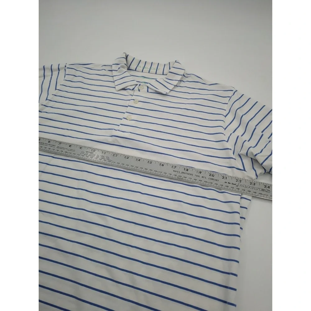 B Draddy Polo Mens XLarge White Stripe Golf‎ Edgewood Valley Country Club